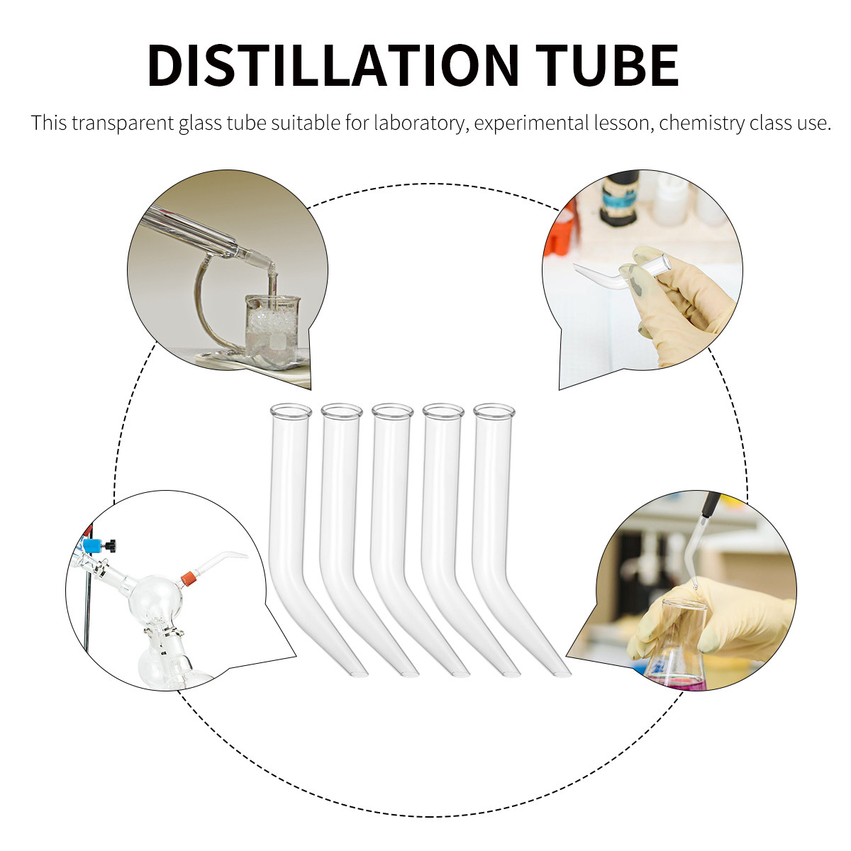 Lab Equipment - Tubo di distillazione in vetro da