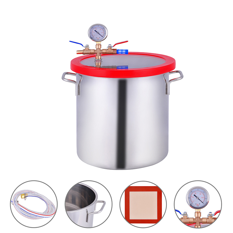 Vacuum Chamber Kit With Pump - Camera di degassaggio sottovuoto in acciaio