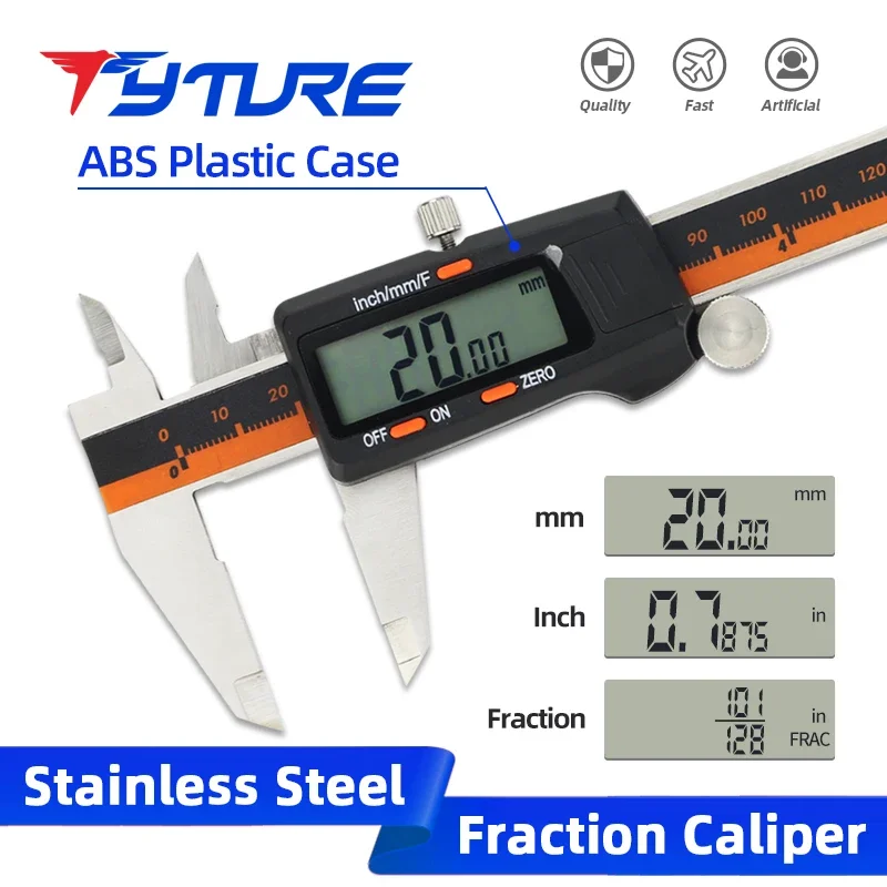 Digital Caliper 150Mm Stainless Steel - Calibro in metallo per frazioni Pachimetro