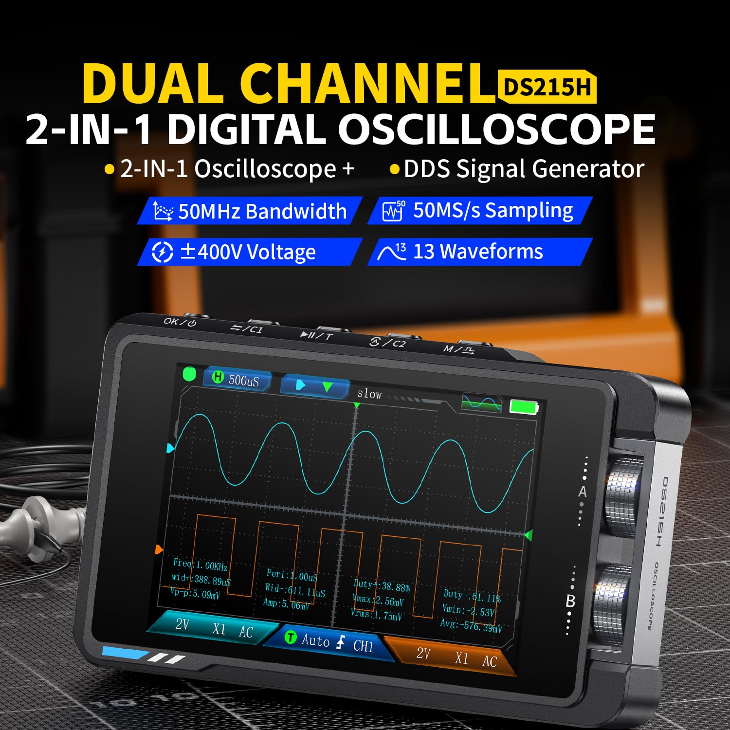 FNIRSI DS215H Oscilloscopio Di - Fnirsi Digital Oscilloscope Handheld recensione e prezzo